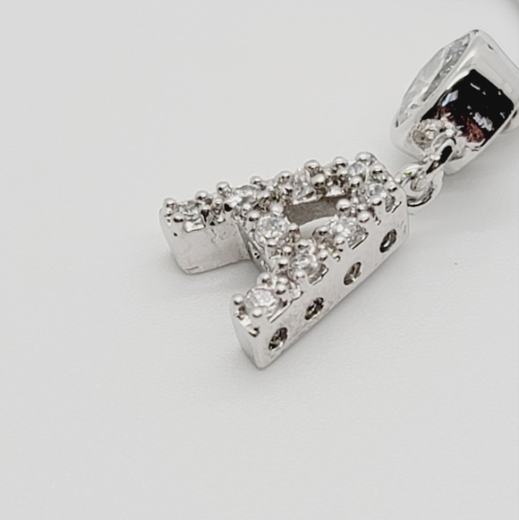 New 925 Sterling Silver Initial belly button ring "A" - Picture 2 of 4